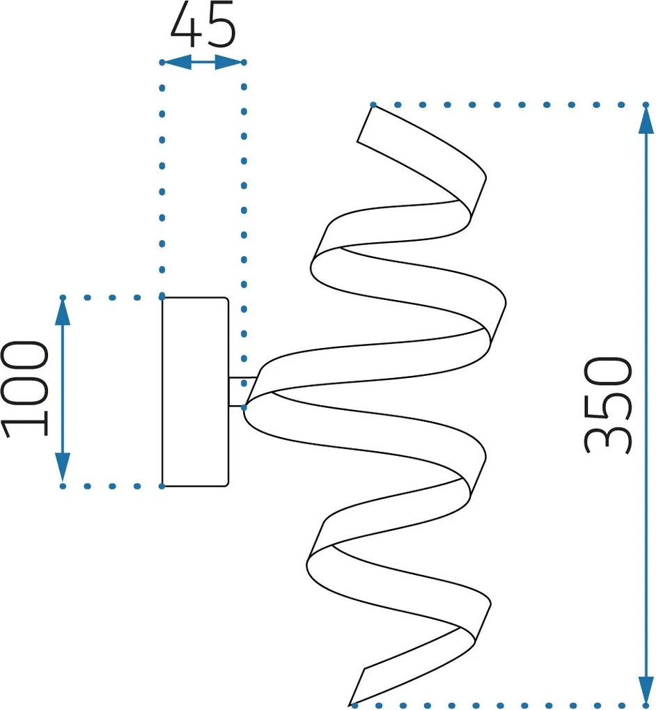 Toolight - LED nástenná lampa SPRING APP828-W, chrómová, OSW-09180