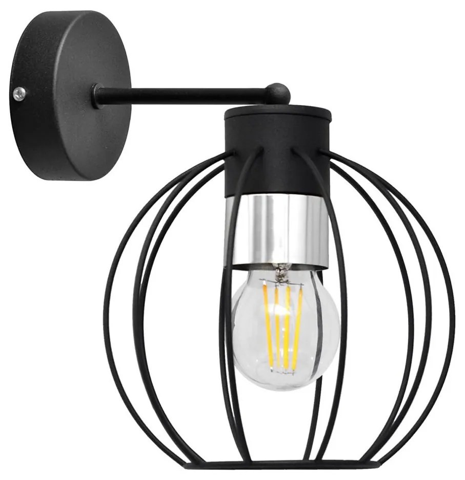 Nástenná lampa STARLIGHT 1xE27/15W/230V čierna/strieborná
