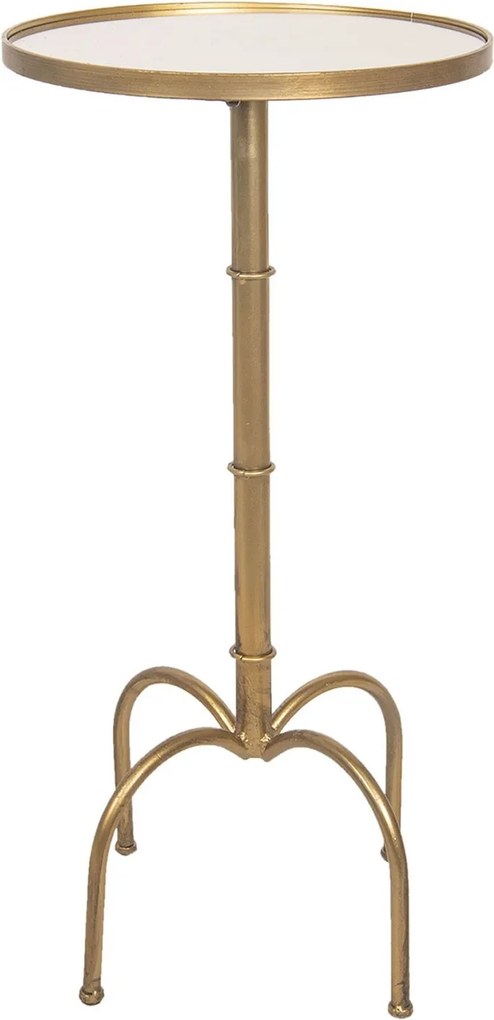 Zlatý kovový odkladací stolík - Ø 40 * 81 cm