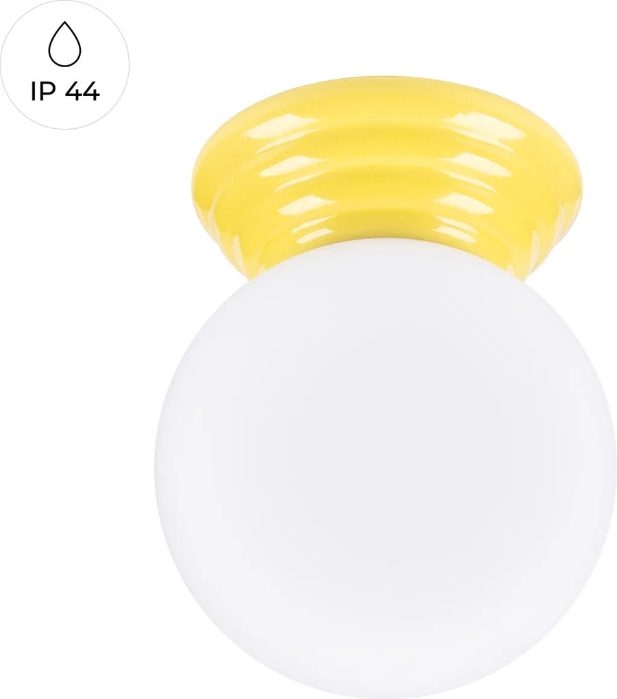 Stropné svietidlo Zori, 1x biele sklenené tienidlo, y