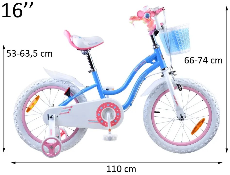 Detský bicykel STAR GIRL 16 RoyalBaby RB16G-1 - modrý