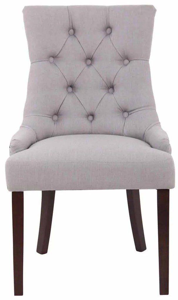 Jedálenská stolička Aberdeen - látka, drevené nohy antik tmavé - Sivá