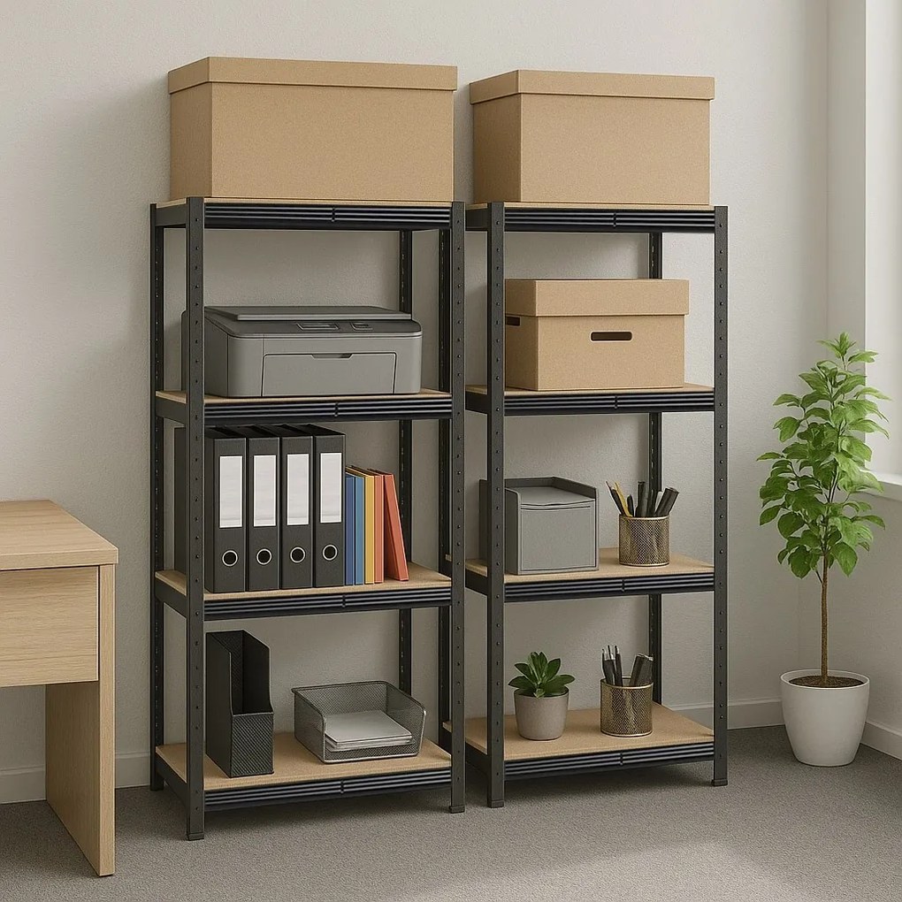 Dielenský regál IRONHOLD 174x80 cm čierny