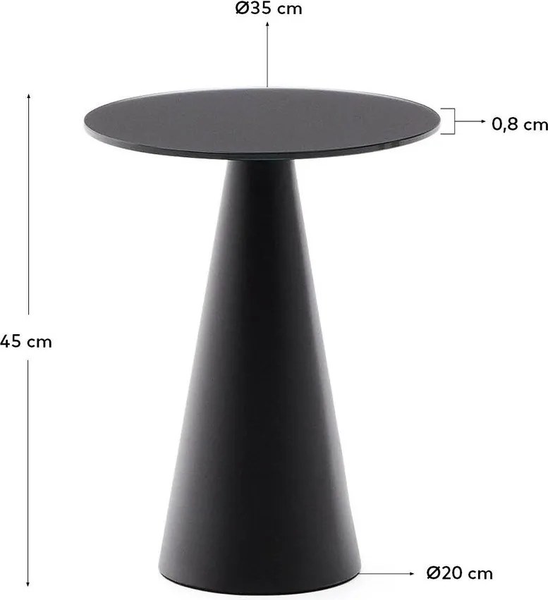 Okrúhly odkladací stolík so sklenenou doskou ø 35 cm Wilshire – Kave Home