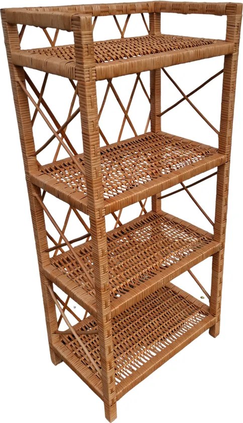 HRADIL Proutěná komoda s dvířky světlá 45 x 29 x 100 cm