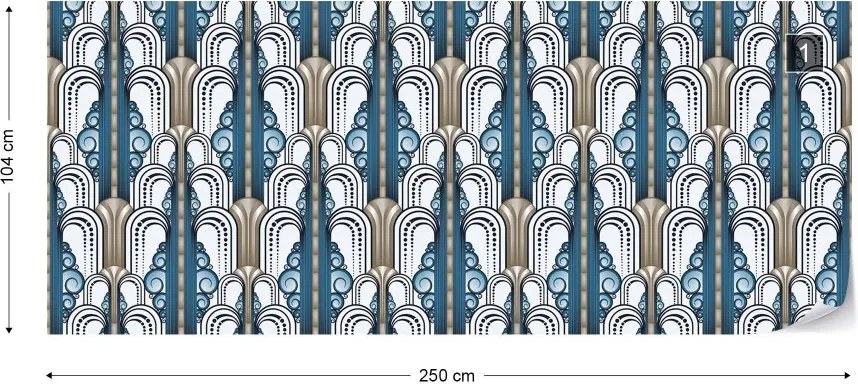 Fototapeta GLIX - 1920's Retro Pattern 2 + lepidlo ZADARMO Vliesová tapeta  - 250x104 cm