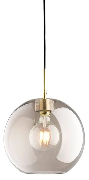 Sklenené stropné svietidlo GLORIA, dymové sklo, mosadz