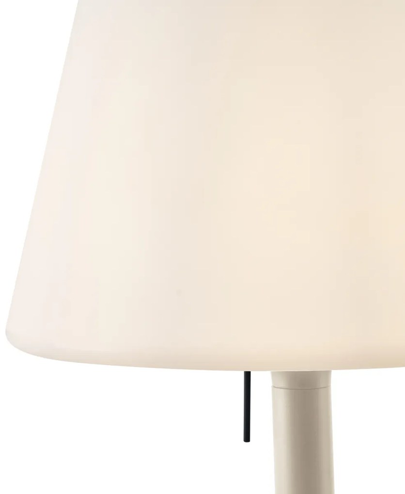 Moderná vonkajšia stojaca lampa béžová s bielym tienidlom IP44 - Big Virginia