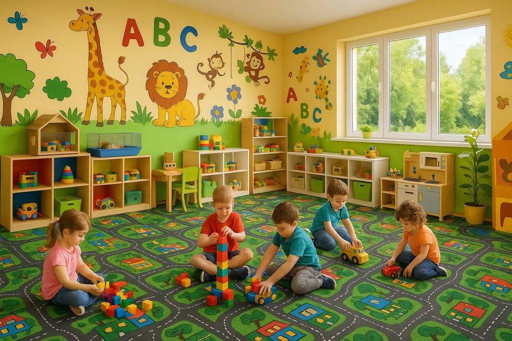 Vopi, Koberec metráž City life - neúčtujeme odrezky z role, na mieru, šíře 1,33m,1m,2m,3m,4m,na mieru, neúčtujeme odrezky, viacfarebná, filc, detská izba