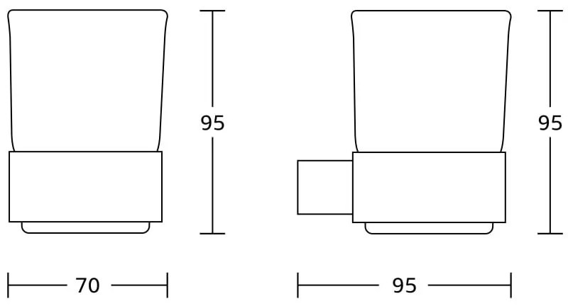 Mexen Adox, nástenný pohár na kefky, čierna matná, 7018238-70