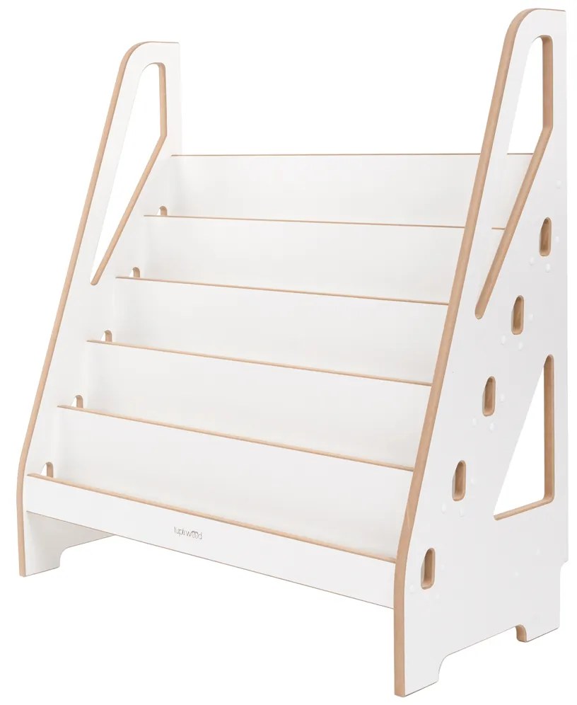Otvorená montessori knižnica pre deti od 1 roka (biela), 83 x 90 cm