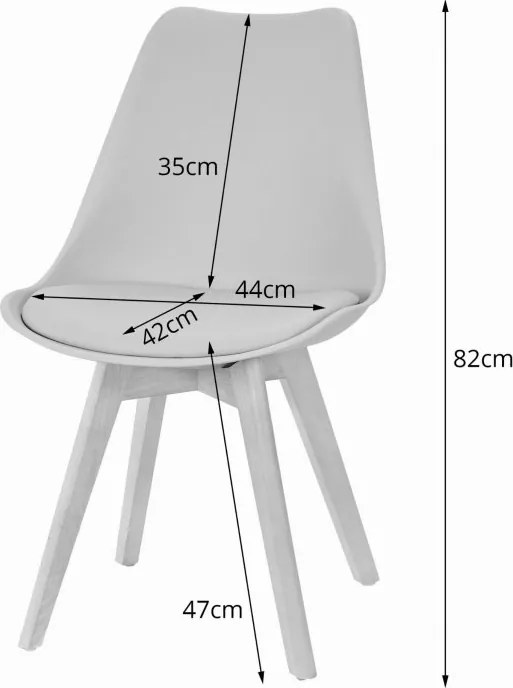 Sivá stolička BALI MARK s bukovými nohami, tmavosivý sedák