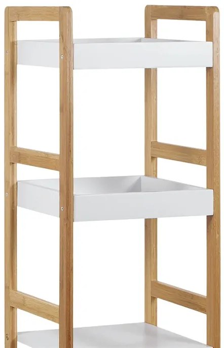 Autronic BONTEC Regál, masív, biela, DR-013-4 Farba: Biela