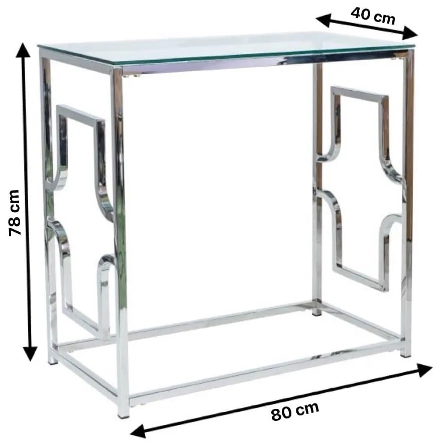 Konzolový stolek VERSACE C 80 cm stříbrný