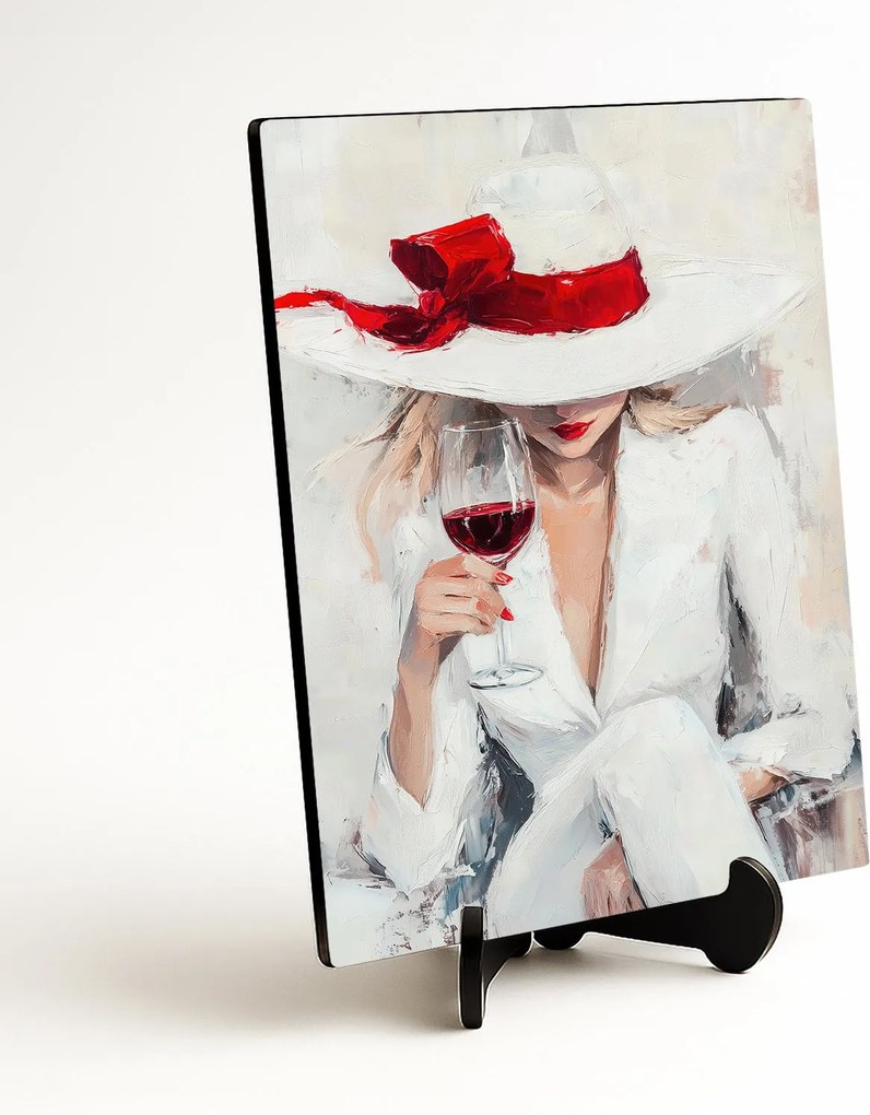 DUBLEZ | Fashion art obraz - Žena s vínom