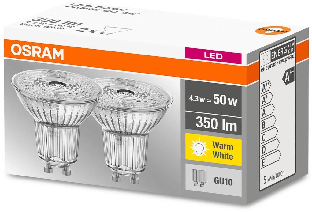 OSRAM Sada 2x LED žiarovka GU10, PAR16, 4,3W, 350lm, 2700K, teplá biela