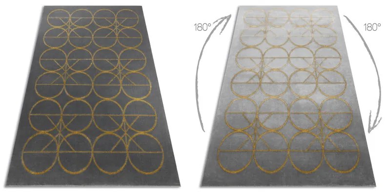 Dywany Łuszczów, Kusový koberec Emerald 1010 grey and gold, 180x270, šedá, chodba / predsieň