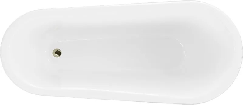 Mexen Retro voľne stojaca vaňa 170 x 75 cm, biela, zlaté nohy - 53251707500-50