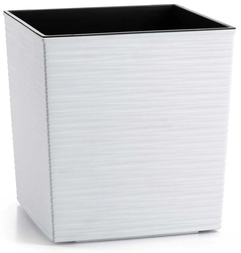 PLASTOVÝ KVETINÁČ FLORE RIFLO 25X25 CM BIELA