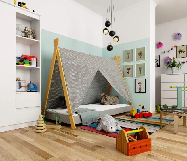 Detská posteľ GEM 80x180 cm, sivá