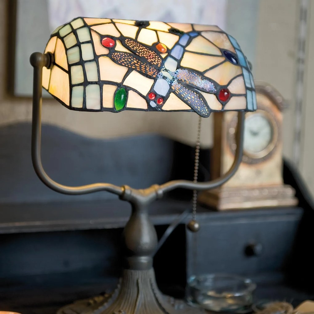 Stolná lampa Tiffany - 27 * 20 * 36 cm 1x E27
