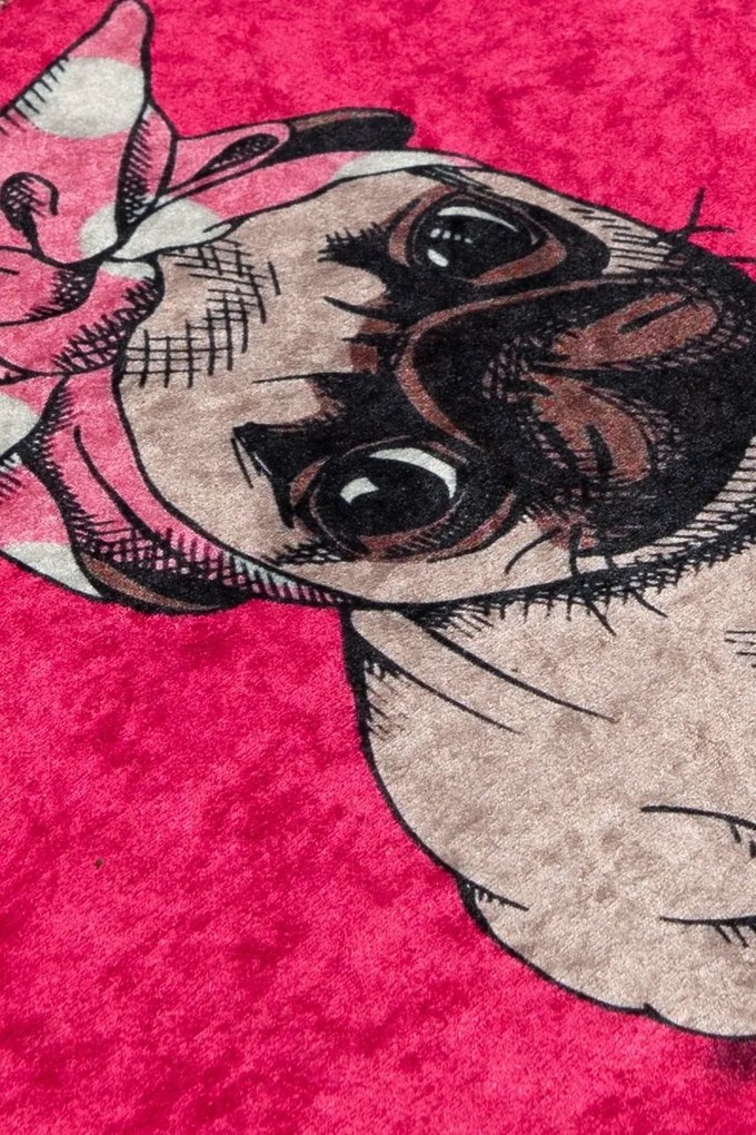 Kúpeľňová predložka Pug DJT 40x60 ružová