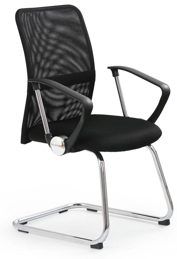 Kancelárska stolička s podrúčkami Vire Skid - čierna