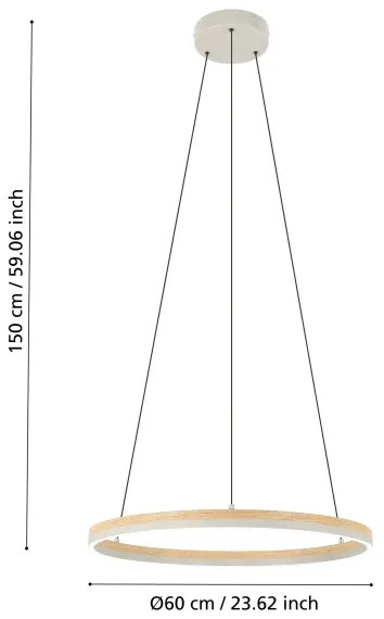 Eglo 39896 - LED Stmievateľný luster na lanku CADINARO LED/36W/230V 3000K