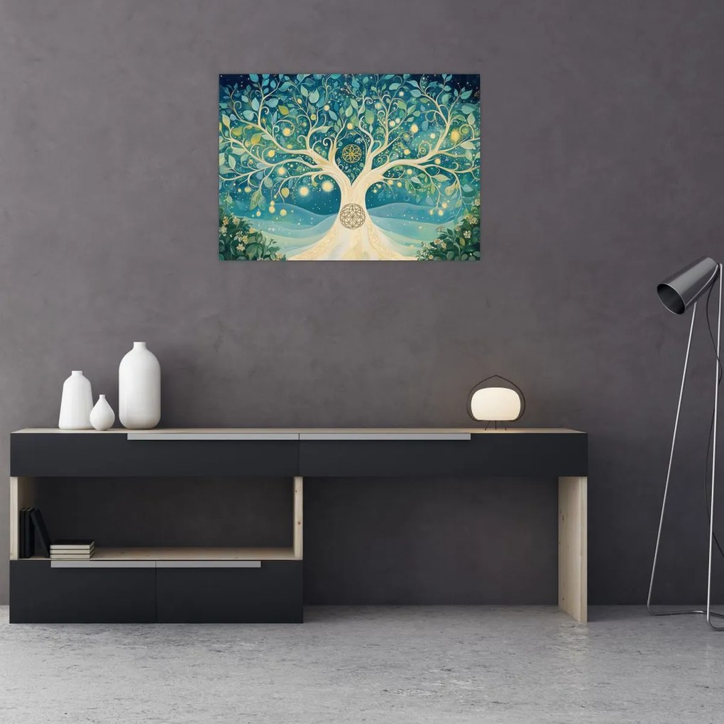 Obraz – Magický strom so špirálami (70x50 cm)