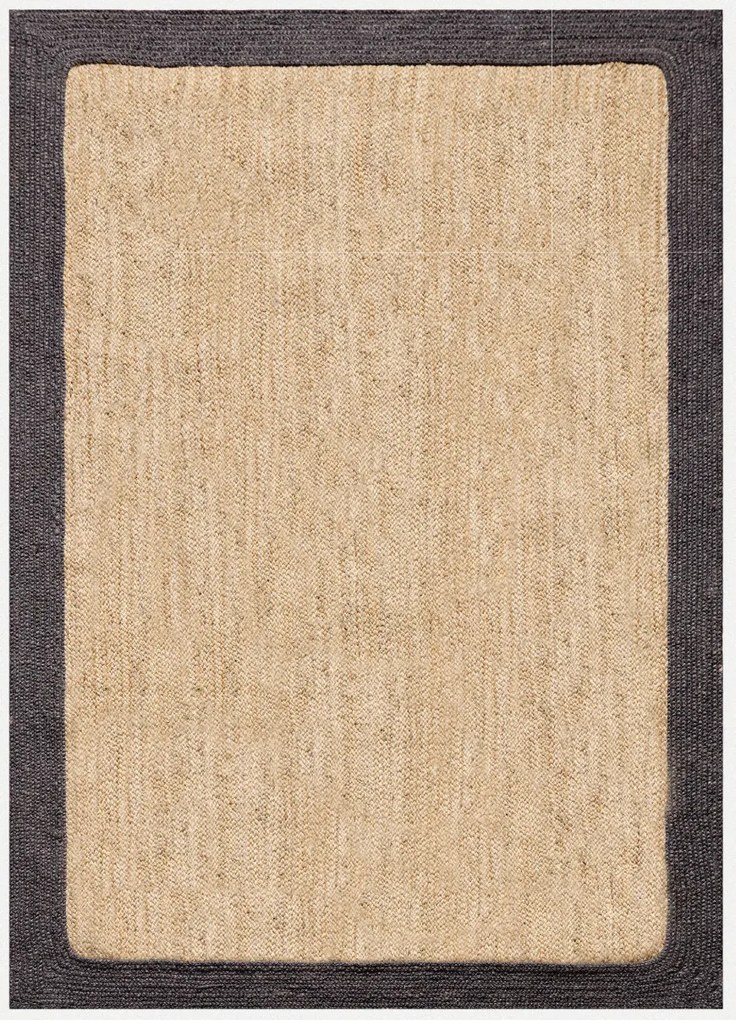 Ručne viazaný kusový koberec Brisa SM 08 Natural Black, 120x170, béžová, chodba / predsieň, Diamond Carpets India