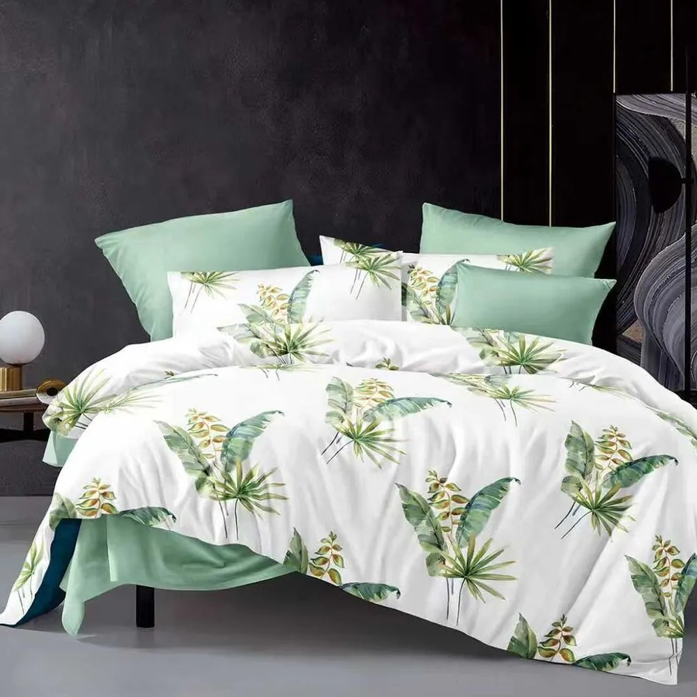 Bavlnené obliečky Homa BODRA GREEN 7-dielna sada 140x200 cm