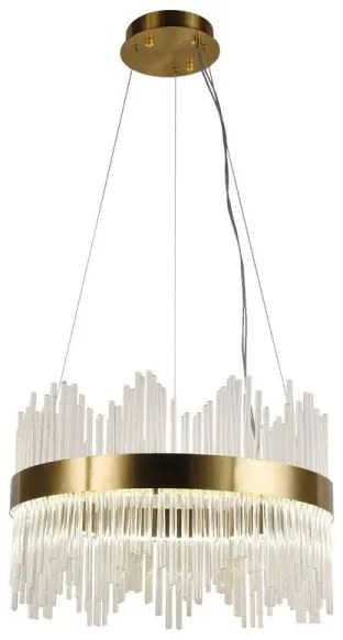 LED Stmievateľný luster na lanku LED/70W/230V 3000-6500K zlatá + diaľkové ovládanie