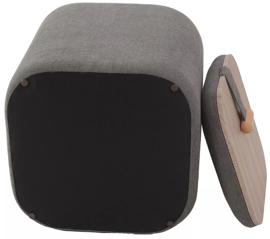 Taburet Nap s úložným prostorem šedý