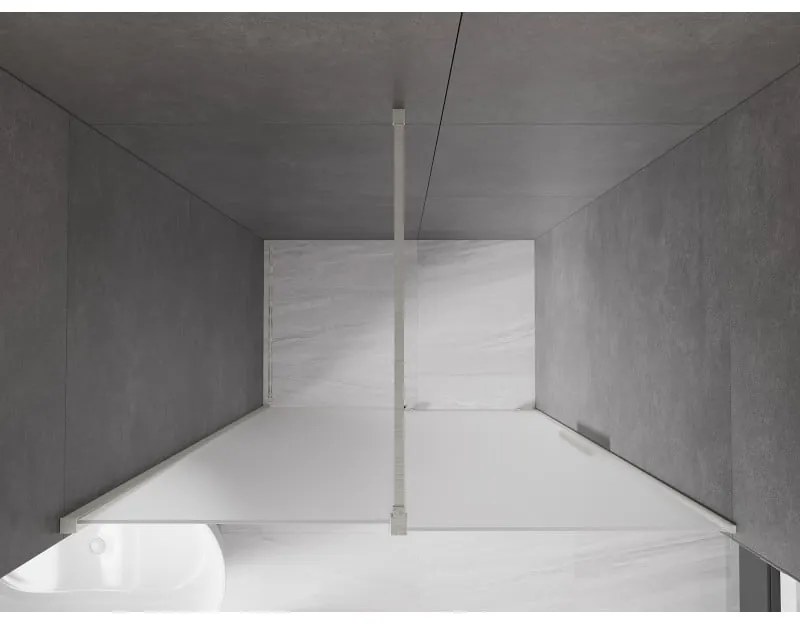 Mexen Velar, posuvné sprchové dvere do otvoru 150 cm, 8mm sklo námraza, brúsená oceľ, 871-150-000-31-97