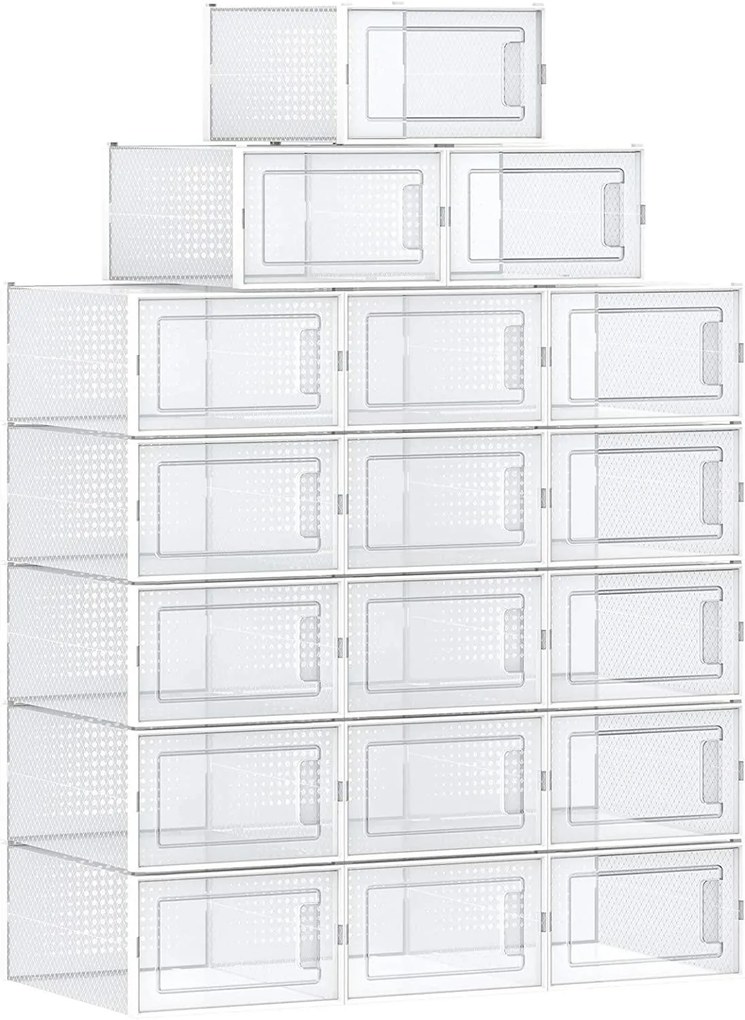 Úložný box Bill, sada 18ks, 25x18,5x14x35 cm, transparentná