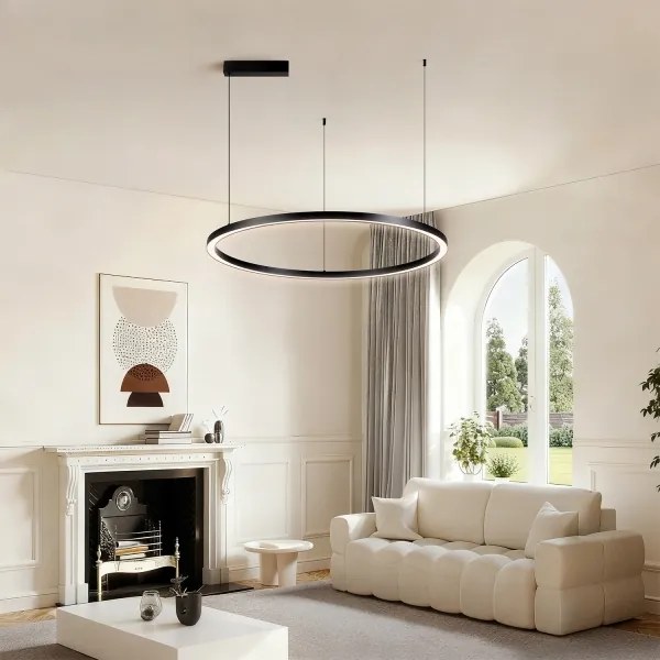BRILAGI - PORTOFINO stmievateľné LED závesné svietidlo na lanku, LED/60W/230V, priemer 80 cm, čierne, s diaľkovým ovládaním