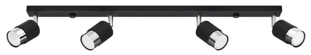 Sollux SL.1067 - Bodové svietidlo NERO 4xGU10/40W/230V čierna/lesklý chróm