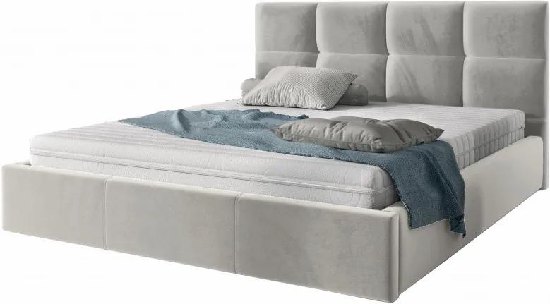 Hector Čalouněná postel Brayden 140x200 dvoulůžko - šedé