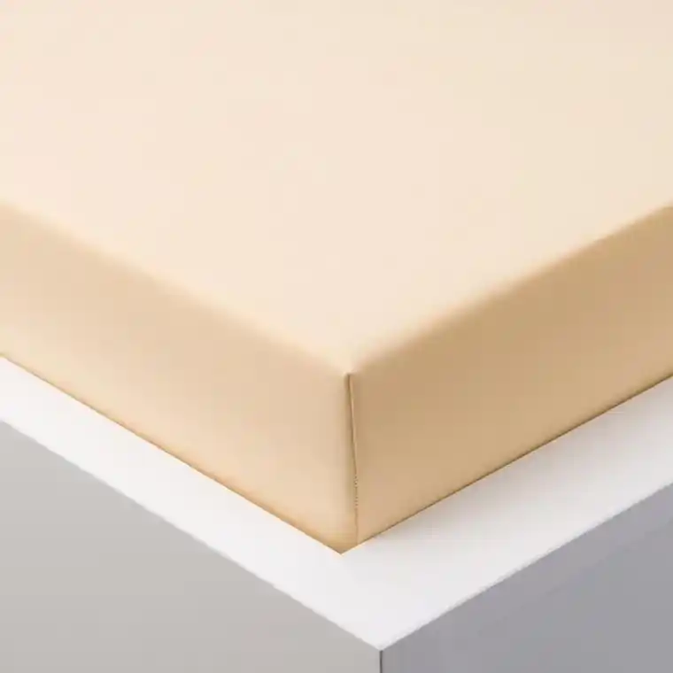 Napínacia plachta na posteľ jersey s elastanom béžová 180 x 200 cm | BIANO