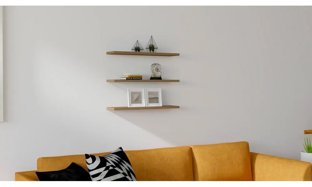 Polica v dekore orecha v súprave 3 ks Boss - Kalune Design