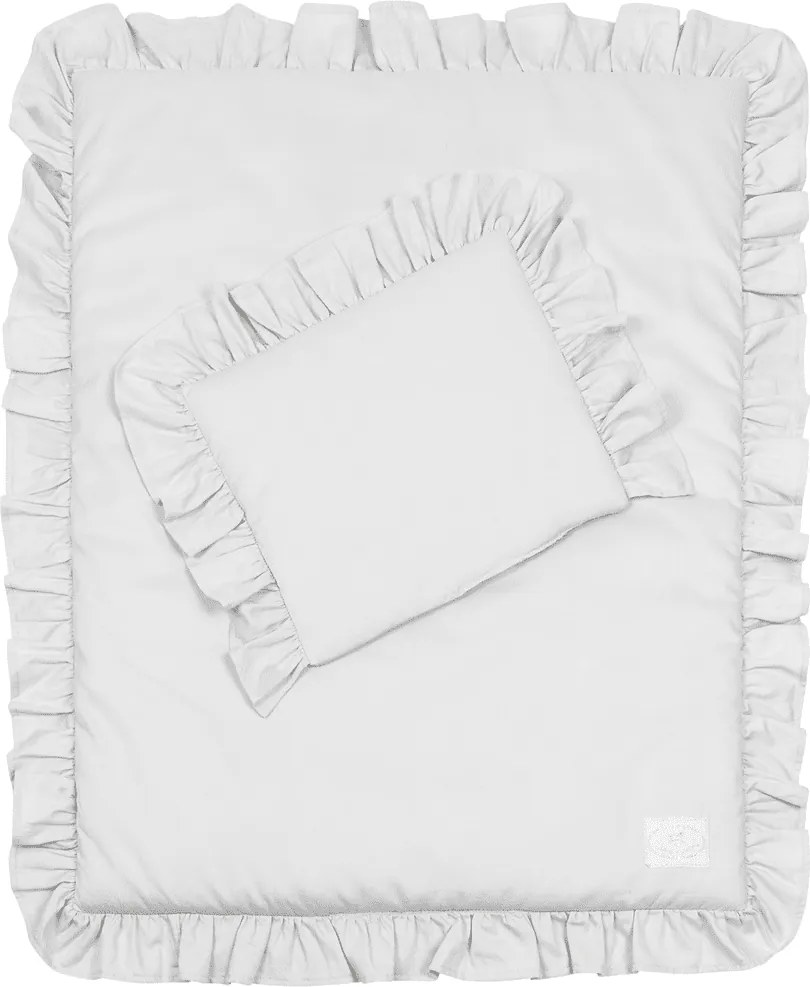 Sada do postieľok s volánom svetlo šedá 50x65cm