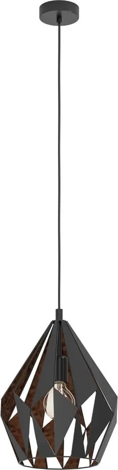 Čierne závesné svietidlo s kovovým tienidlom ø 31 cm CARLTON 1 – EGLO