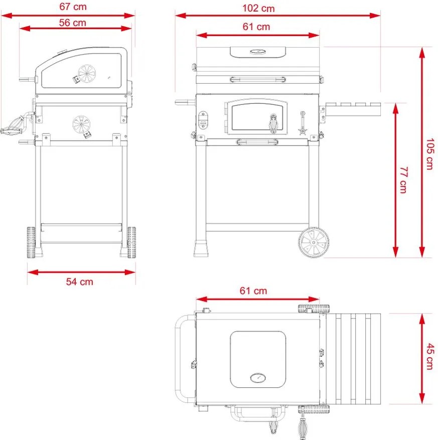 Multifunkčný BBQ gril Avenberg GENIUS+liatinový rošt+doska+pizza kameň