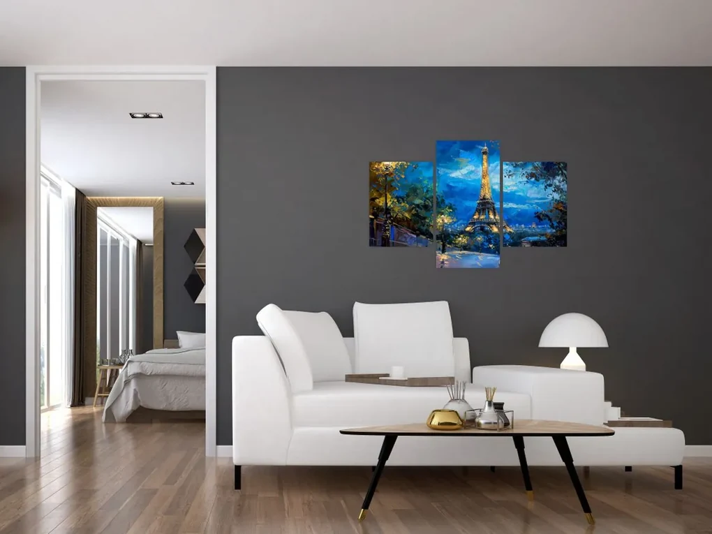 Obraz - Olejomaľba Eiffelovej veže (90x60 cm)