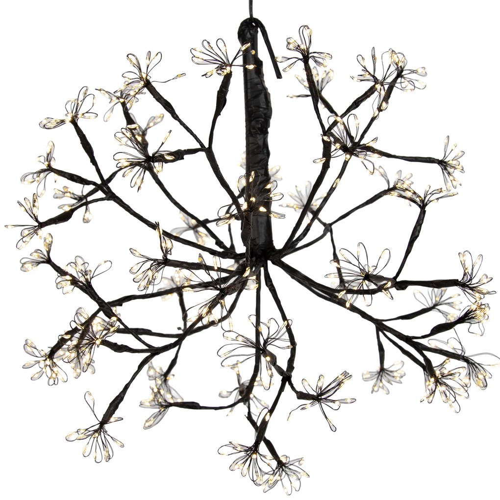 Vianočné závesné svetlo guľa čierna 40 cm vrátane LED s časovačom IP44 - Nobu