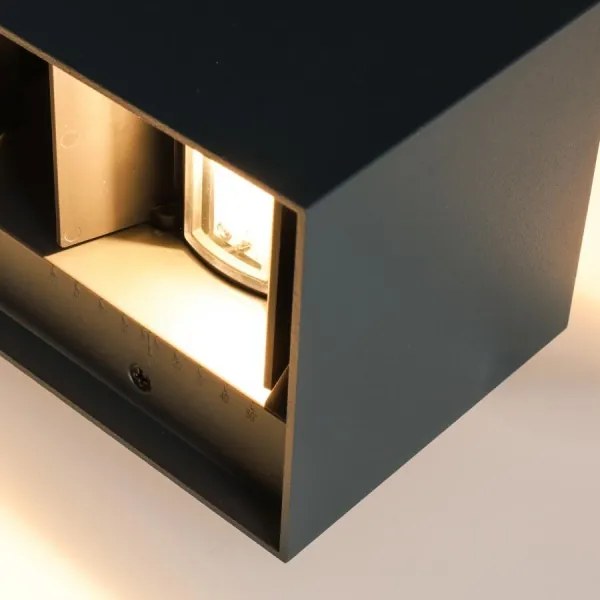 Brilagi - LED vonkajšie nástenné svietidlo DOUBLE CUBE LED/12W/230V antracit IP65