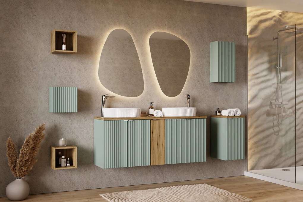 Závesná kúpeľňová skrinka Séria Trstina Zelená D 81-30-1D zelená