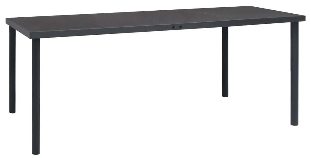 Vonkajší jedálenský stôl antracitový 190x90x74 cm oceľ