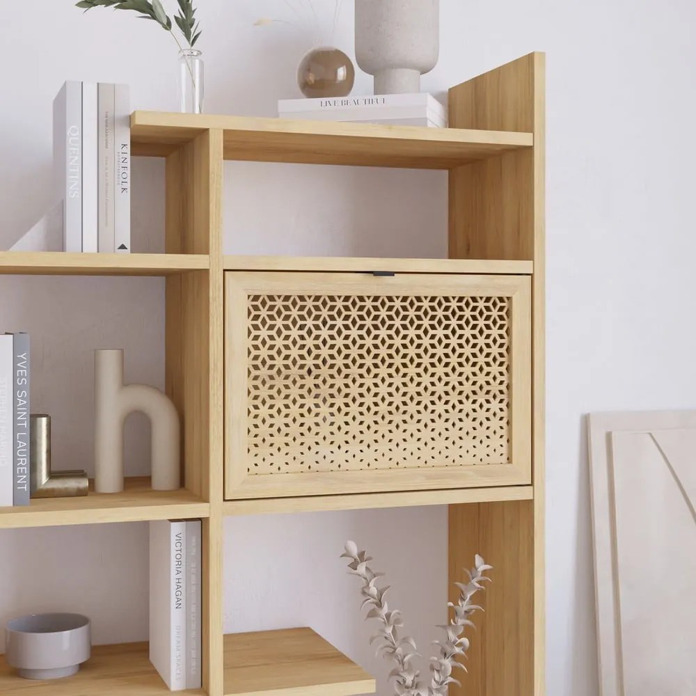 Knižnica v dekore duba v prírodnej farbe 95x170 cm Ecrin – Marckeric