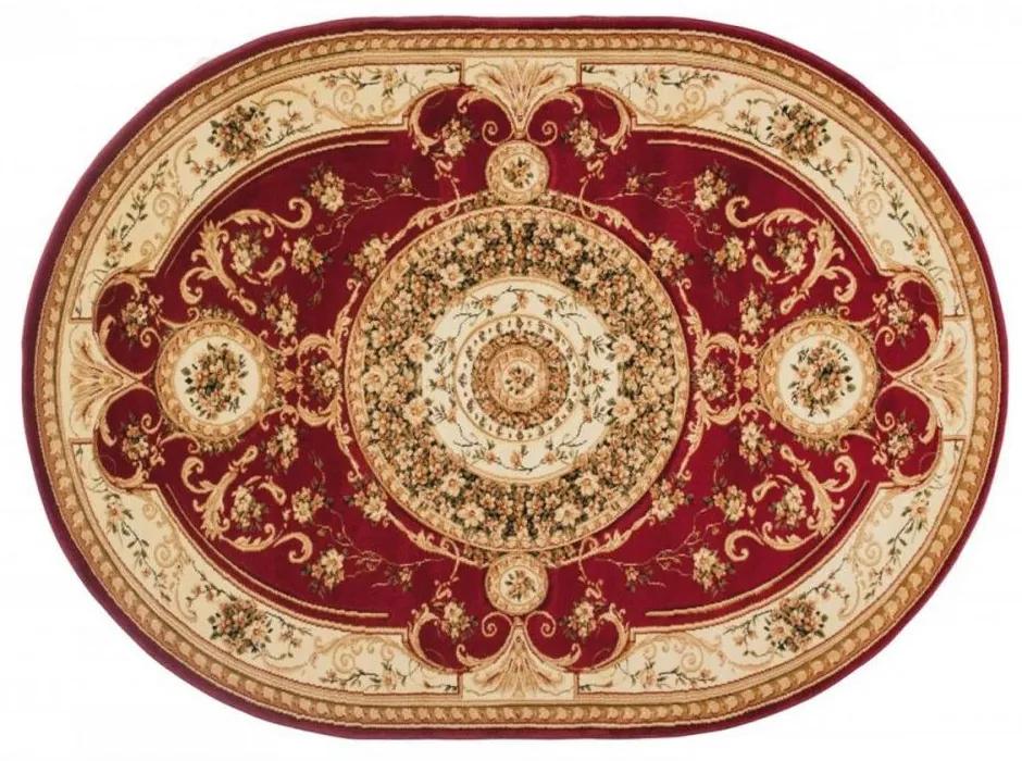 Kusový koberec klasický vzor 3 bordó ovál 150x295cm